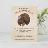 ブラウンターキー感謝祭食事招待状 招待状 (スタンド正面)