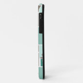 ブラウンターコイズのスクエアパッチのパッチワーク Case-Mate iPhoneケース (裏面/左)