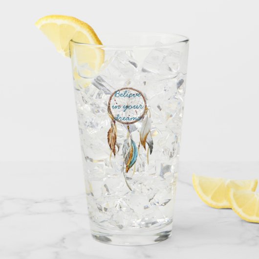 ブラウンターコイズドリームキャッチャー タンブラーグラス (アイス正面)