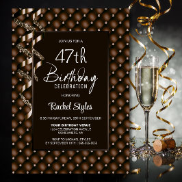 ブラウンダイヤモンドパターンエイジバースデーパーティー 招待状