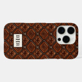 ブラウンダイヤモンドレザーモノグラム Case-Mate iPhoneケース (裏面 (横))