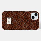 ブラウンダイヤモンドレザーモノグラム Case-Mate iPhoneケース (裏面 (横))