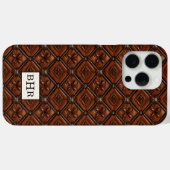 ブラウンダイヤモンドレザーモノグラム Case-Mate iPhoneケース (裏面 (横))