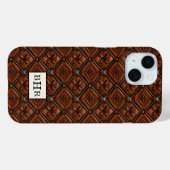 ブラウンダイヤモンドレザーモノグラム Case-Mate iPhoneケース (裏面 (横))
