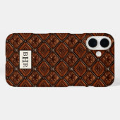 ブラウンダイヤモンドレザーモノグラム Case-Mate iPhoneケース (裏面 (横))