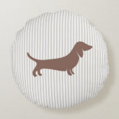 ブラウンダシュントンベージュストライプズ ラウンドクッション (裏面)