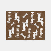 ブラウンダシュンドウィーナードッグカスタムブランケット フリースブランケット (正面(横))