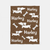 ブラウンダシュンドウィーナードッグカスタムブランケット フリースブランケット (正面)