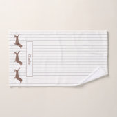 ブラウンダックスンオンベージュストライプ名前をカスタムする ハンドタオル (ハンドタオル)