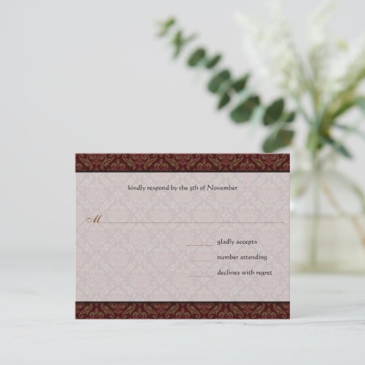 ブラウンダマスクウェディング招待状 招待状 (スタンド正面)