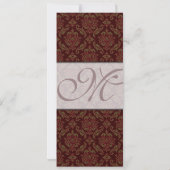 ブラウンダマスクウェディング招待状 招待状 (裏面)