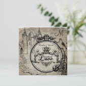 ブラウンダマスク無条件の愛の結婚式招待状 招待状 (スタンド正面)