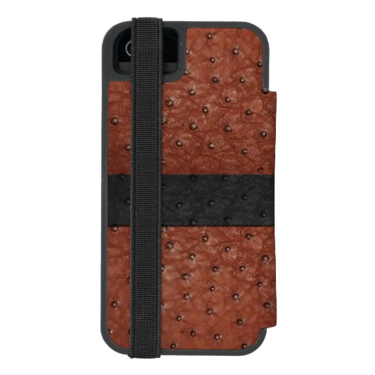 ブラウンダリッヒレザールックiPhone 5Sウォレットケース Incipio iPhoneウォレットケース (フォリオ裏面)