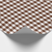 ブラウンチェックとホワイトチェックの格子模様の包装紙 ラッピングペーパー (角)