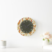 ブラウンチキンとルースターズローマン番号 ラウンド壁時計 (ホーム)