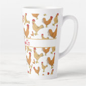 ブラウンチキンデザインラパーソナライズされたージ カフェラテマグ (右)