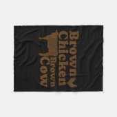 ブラウンチキンブラウンカウズ1970sミュージックバウ鶏わあ フリースブランケット (正面(横))