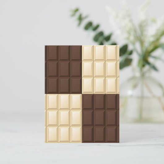 ブラウンチョコレートとホワイトチョコレート ポストカード (スタンド正面)