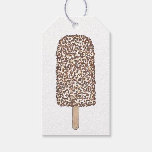 ブラウンチョコレートエクレイルアイスクリームポピュシクルラベル ギフトタグ (正面)