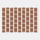 ブラウンチョコレートケーキとピンクチョコレートケーキ誕生日 ラッピングペーパーシート (正面3)