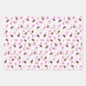 ブラウンチョコレートケーキとピンクチョコレートケーキ誕生日 ラッピングペーパーシート (正面)