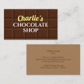 ブラウンチョコレートショップビジネスカードテンプレートデザイン 名刺 (正面/裏面)