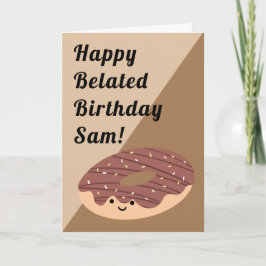 ブラウンチョコレートスプリンクルドーナツ |誕生日 カード