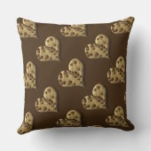 ブラウンチョコレートチップクッキーハート装飾用クッション クッション (裏面)