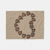 ブラウンチョコレートドロップキャンディハートラブスウィート フリースブランケット (正面(横))