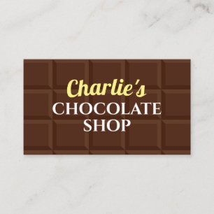 ブラウンチョコレート店の名刺のテンプレートのデザイン 名刺