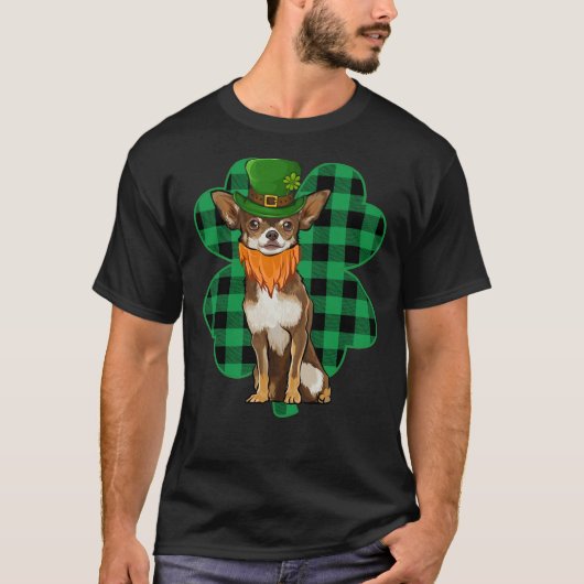 ブラウンチワホアレプレショーンSt patricks dayラッキーC Tシャツ (正面)