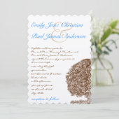 ブラウンツリーアクアブルーフォレスト結婚式招待状 招待状 (スタンド正面)