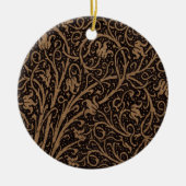 ブラウンツールドレザーアールヌーボーフローラ セラミックオーナメント (正面)