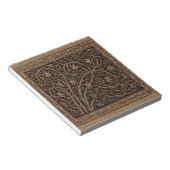 ブラウンツールドレザーアールヌーボーフローラ ノートパッド (アングル)