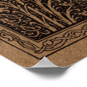 ブラウンツールドレザーアールヌーボーフローラ ポスター (角)