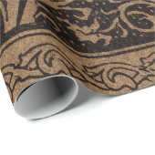 ブラウンツールドレザーアールヌーボーフローラ ラッピングペーパー (ロールコーナー)