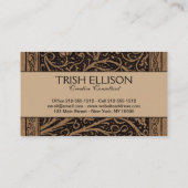 ブラウンツールドレザーアールヌーボーフローラ 名刺 (裏面)