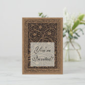 ブラウンツールドレザーアールヌーボーフローラ 招待状 (スタンド正面)