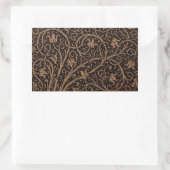 ブラウンツールドレザーアールヌーボーフローラ 長方形シール (バッグ)