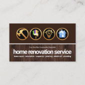 ブラウンティンバーウッド金ゴールド建築ハンドマンツール 名刺 (正面)