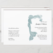 ブラウンティール（緑がかった色）アールデコポー結婚式 プログラム (正面/裏面)