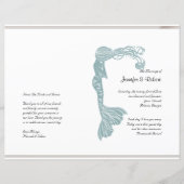 ブラウンティール（緑がかった色）アールデコポー結婚式 プログラム (正面)