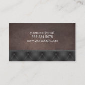 ブラウンテクスチャレザートリム |強化された 名刺 (裏面)