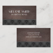 ブラウンテクスチャレザートリム |強化された 名刺 (正面/裏面)