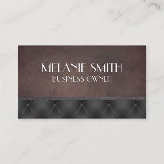 ブラウンテクスチャレザートリム |強化された 名刺 (正面)