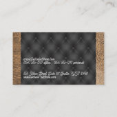 ブラウンテクスチャレザー |黒い布張り 名刺 (裏面)