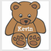 ブラウンテディベアパーソナライズされた- シール (シート)