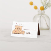 ブラウンテディベアーズラブウェディングパーティーブライダルシャワー プレイスカード (正面)
