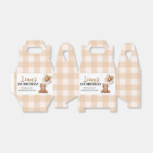 ブラウンテディベア最初の誕生日パーティーの好意ボックス フェイバーボックス (折り畳みなし)