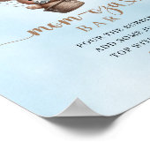 ブラウンテディベア熱気球マムオーサバー標識 ポスター (角)